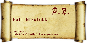 Poli Nikolett névjegykártya